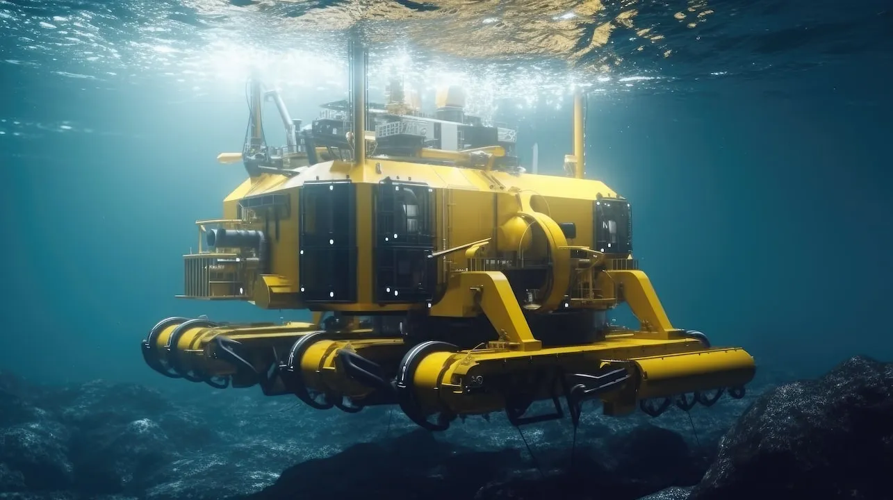 ROV exploring underwater deep-sea mining opportunities