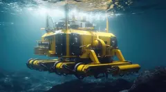 ROV exploring underwater deep-sea mining opportunities