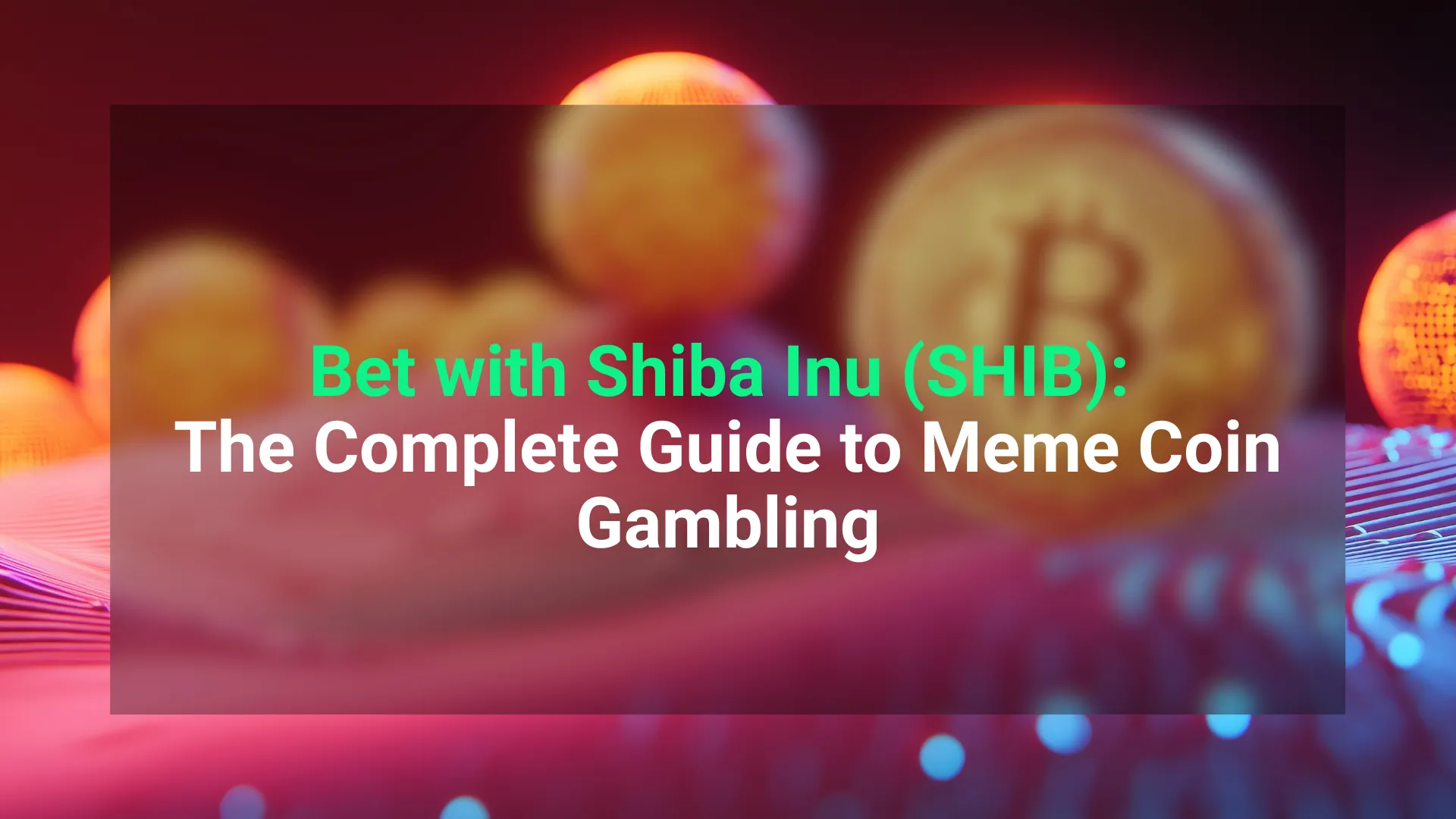 Shiba Inu dog mascot alongside cryptocurrency and gambling symbols representing SHIB betting