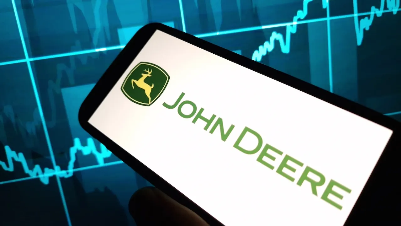 Deere Stock on Smartphone Screen
