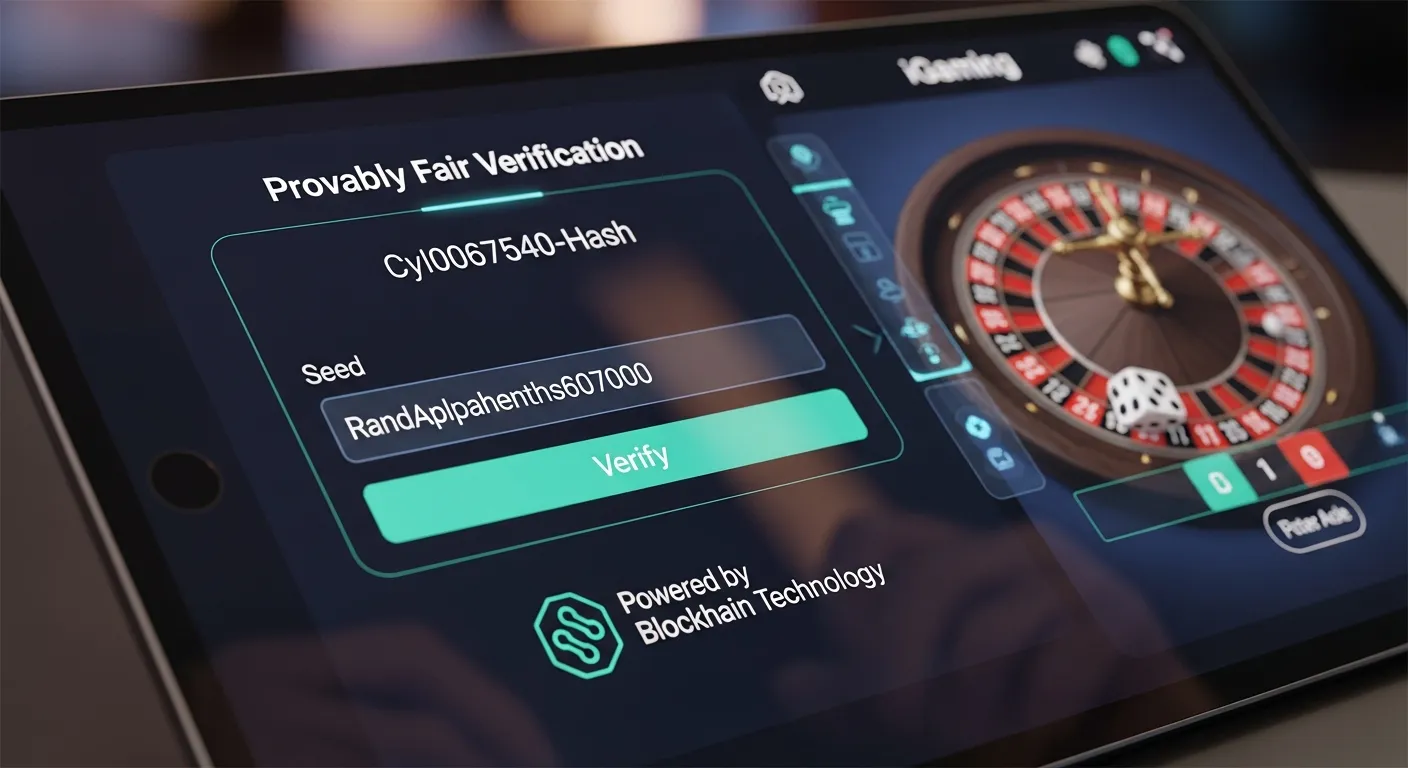 Crypto provably fair verification on iGaming interface