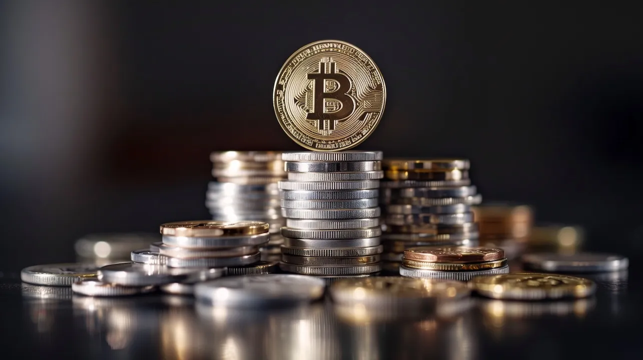 Pile of Silver Bitcoins