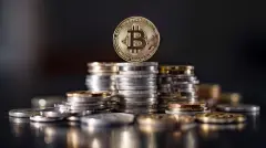 Pile of Silver Bitcoins