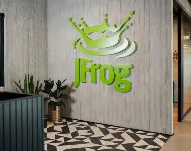 JFrog Sign on Wall in Office